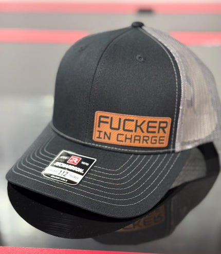 F’er in charge, leatherette patch hat, American, Richardson112