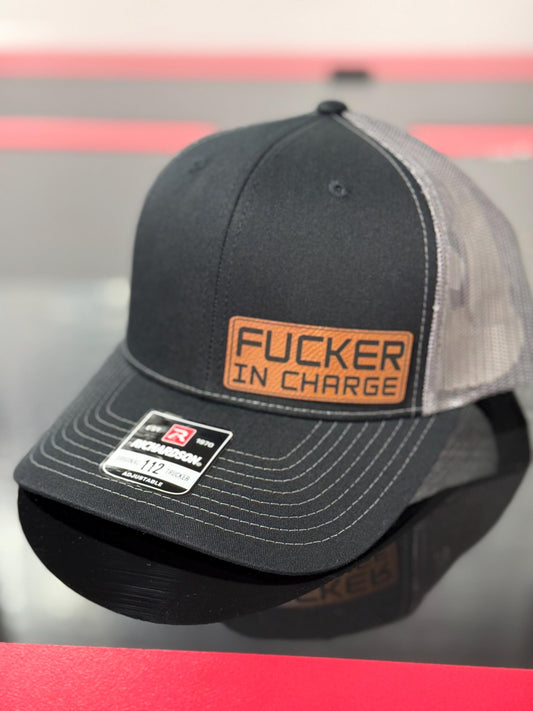 F’er in charge, leatherette patch hat, American, Richardson112
