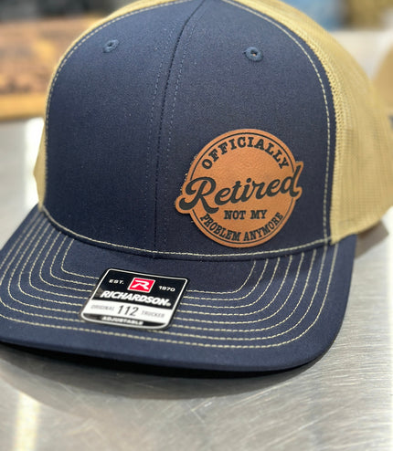 Retired, leatherette patch hat