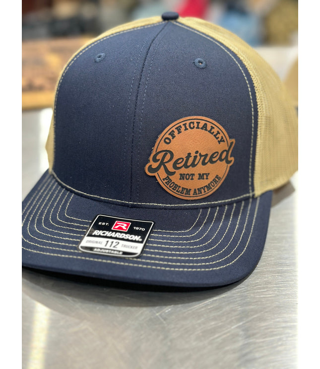 Retired, leatherette patch hat