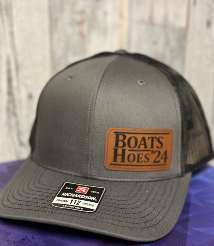 Boats Hoes, 2024, leatherette patch hat, American, Funny Hat, Election 24, Richardson112