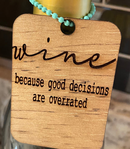 Wine tag, gift tag, bridal shower, wedding gift, wine charm, birthday, housewarming, hanger, stocking stuffer, christmas