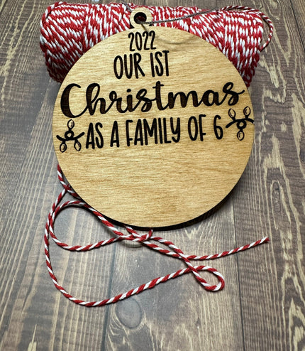 1st Christmas as family, 2025, New Baby, Newly Wed, Adopted, Personalized Ornament, Growing Family, Stocking Stuffer Gift under 10