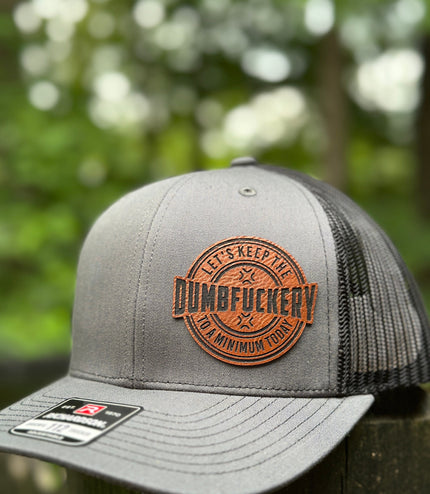 DumbFu**ery, leatherette patch hat