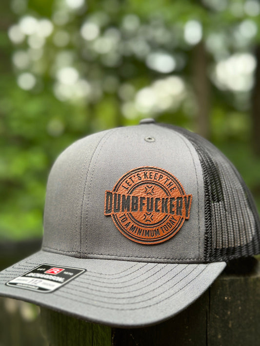 DumbFu**ery, leatherette patch hat