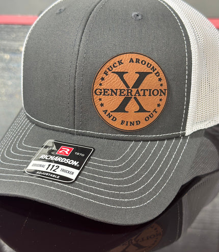 Gen X, Generation x, FAFO , leatherette patch hat