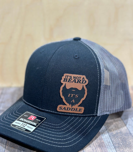 It’s not a beard, it’s a saddle , leatherette patch hat,