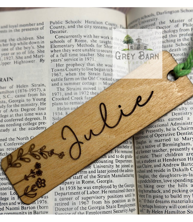 Personalized Wooden bookmark, custom bookmark, wood engraved bookmark, gifts for her, gifts for him