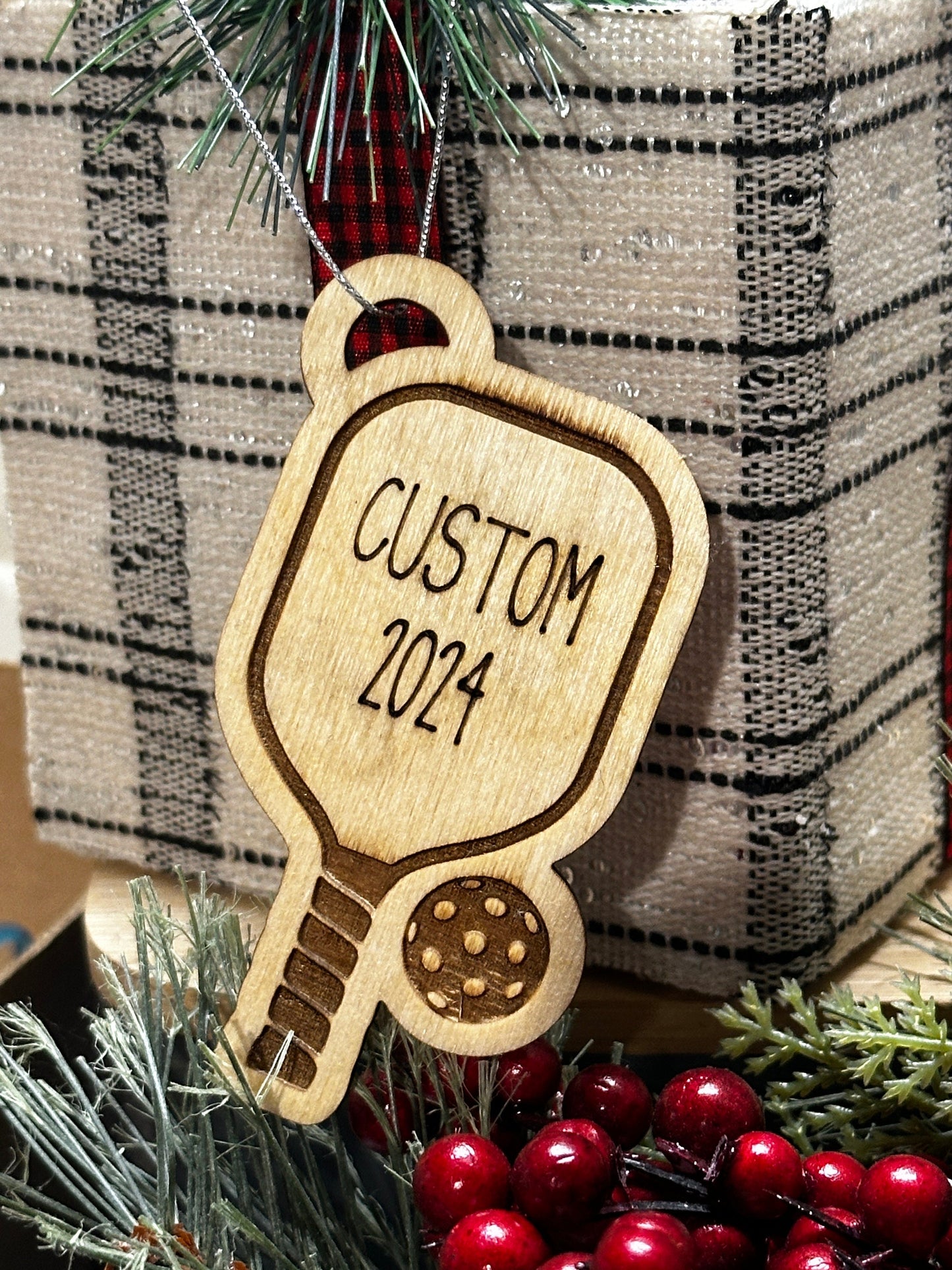 Pickleball ornament, custom ornament, pickleball, personalized ornament