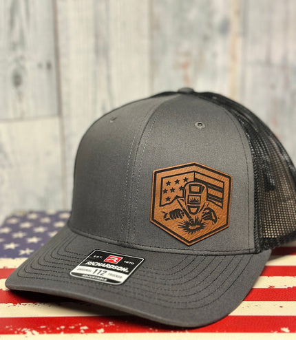 Welder, leatherette patch hat, American, Richardson112