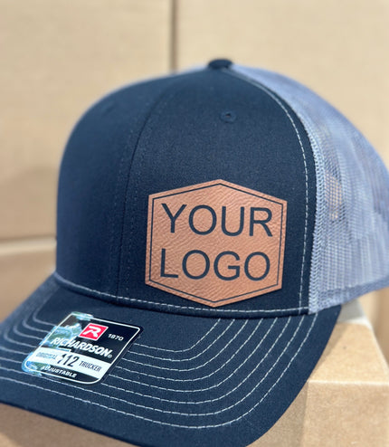 Custom hat, Custom logo, custom wording, leatherette patch hat