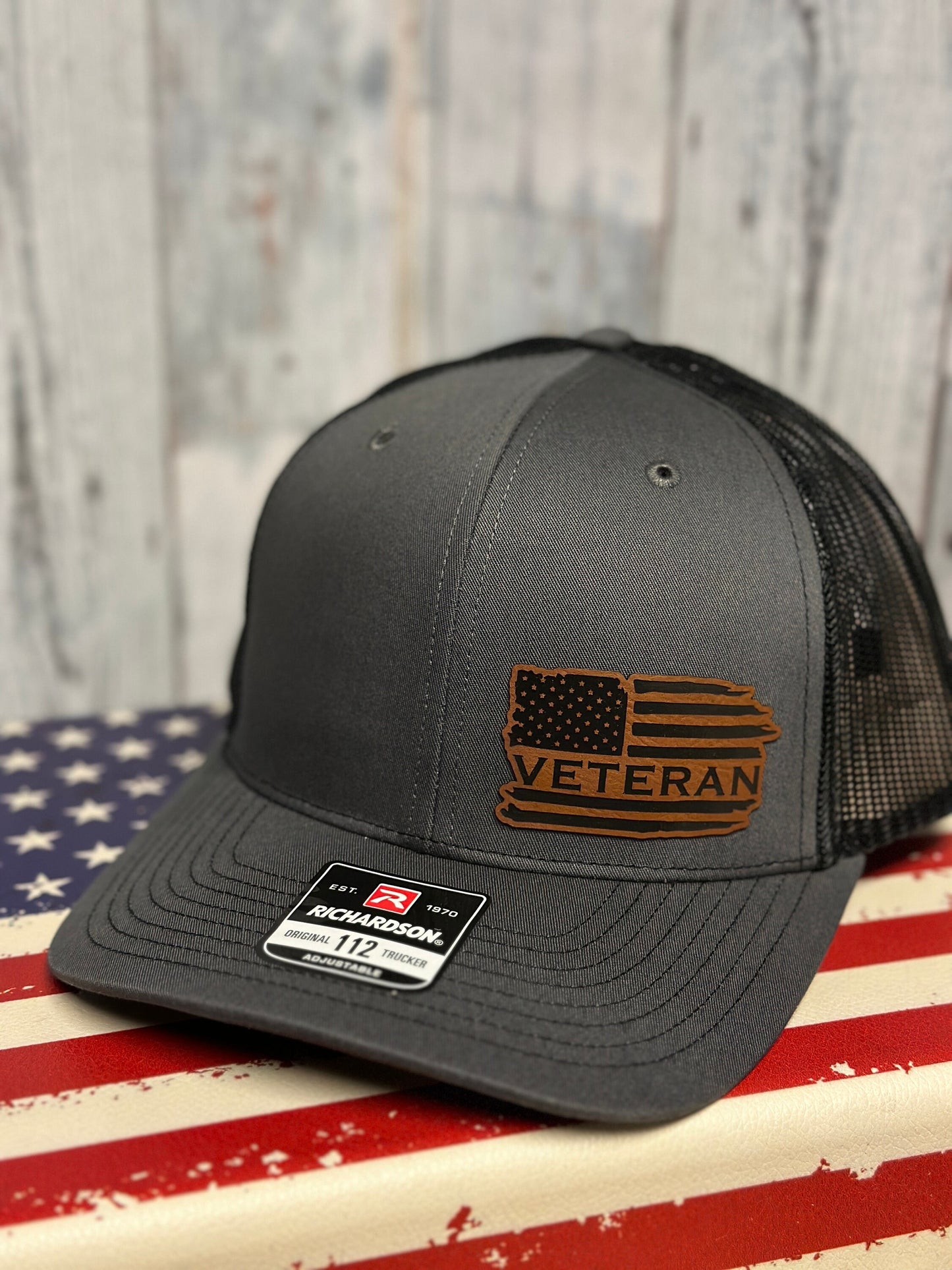 Veteran, leatherette patch hat, American, Richardson112