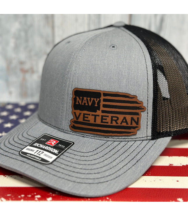 Veteran, leatherette patch hat, American, Richardson112, Army, Navy, USMC, USAF, Coast Guard