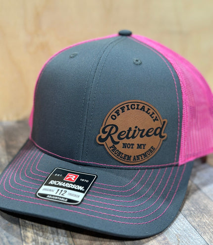 Retired, leatherette patch hat