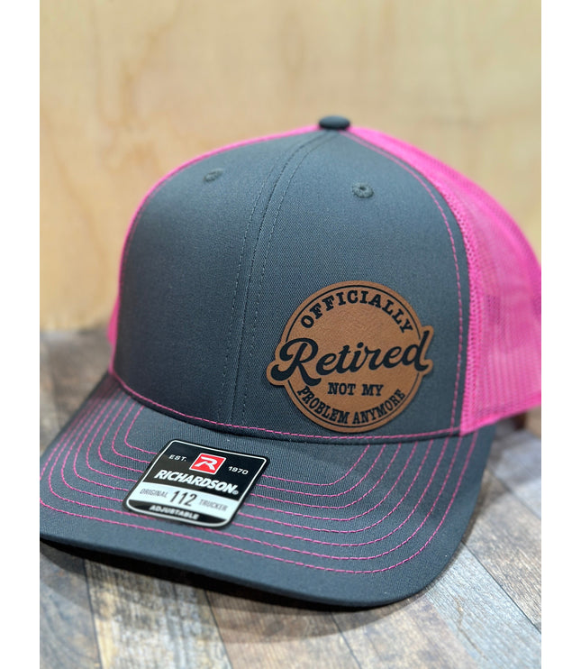 Retired, leatherette patch hat