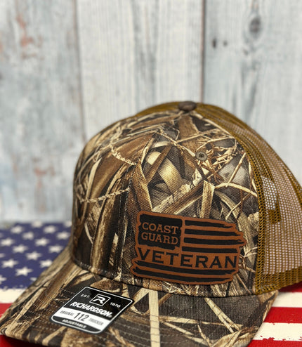 Veteran, leatherette patch hat, American, Richardson112, Army, Navy, USMC, USAF, Coast Guard