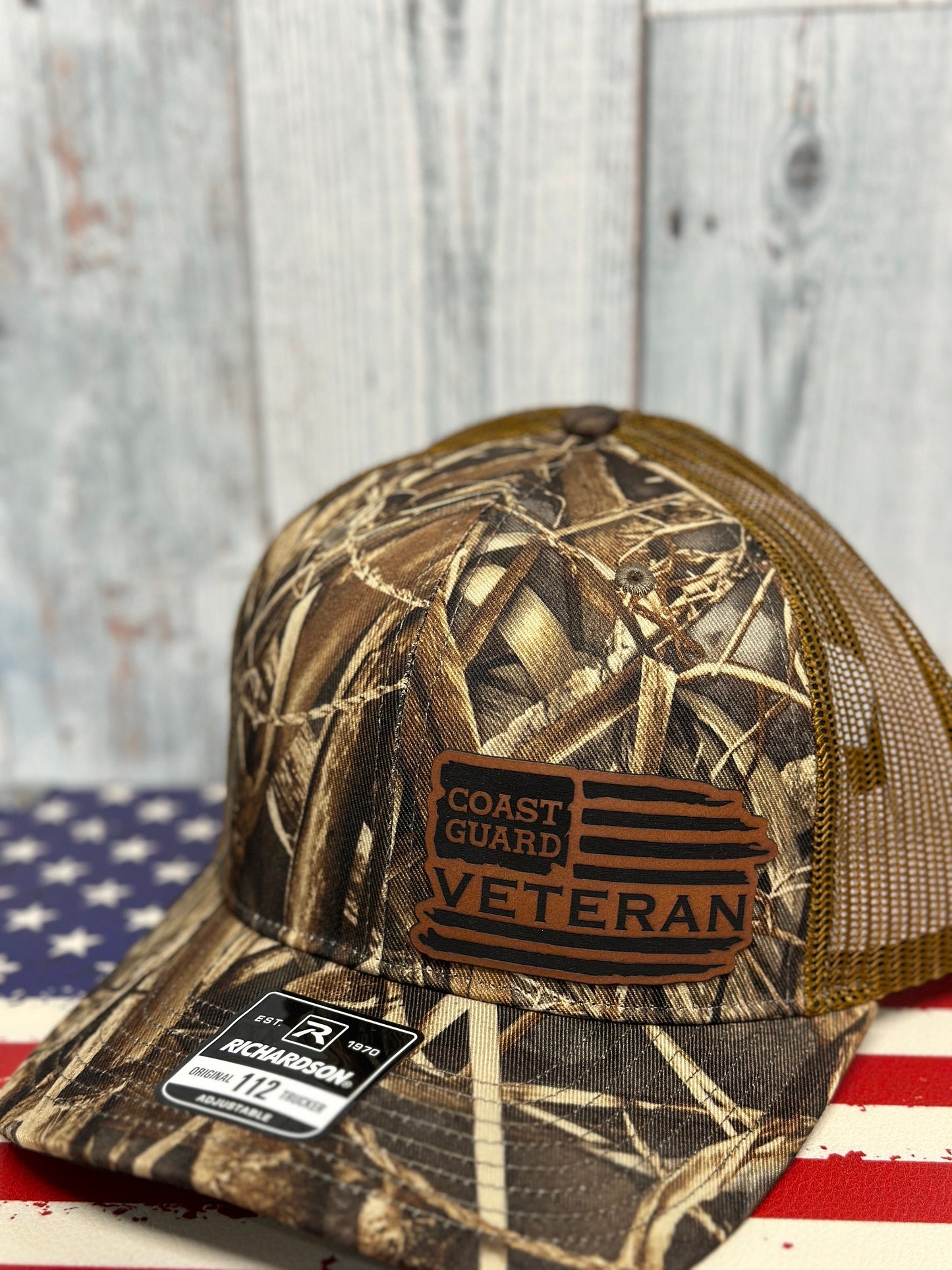 Veteran, leatherette patch hat, American, Richardson112, Army, Navy, USMC, USAF, Coast Guard