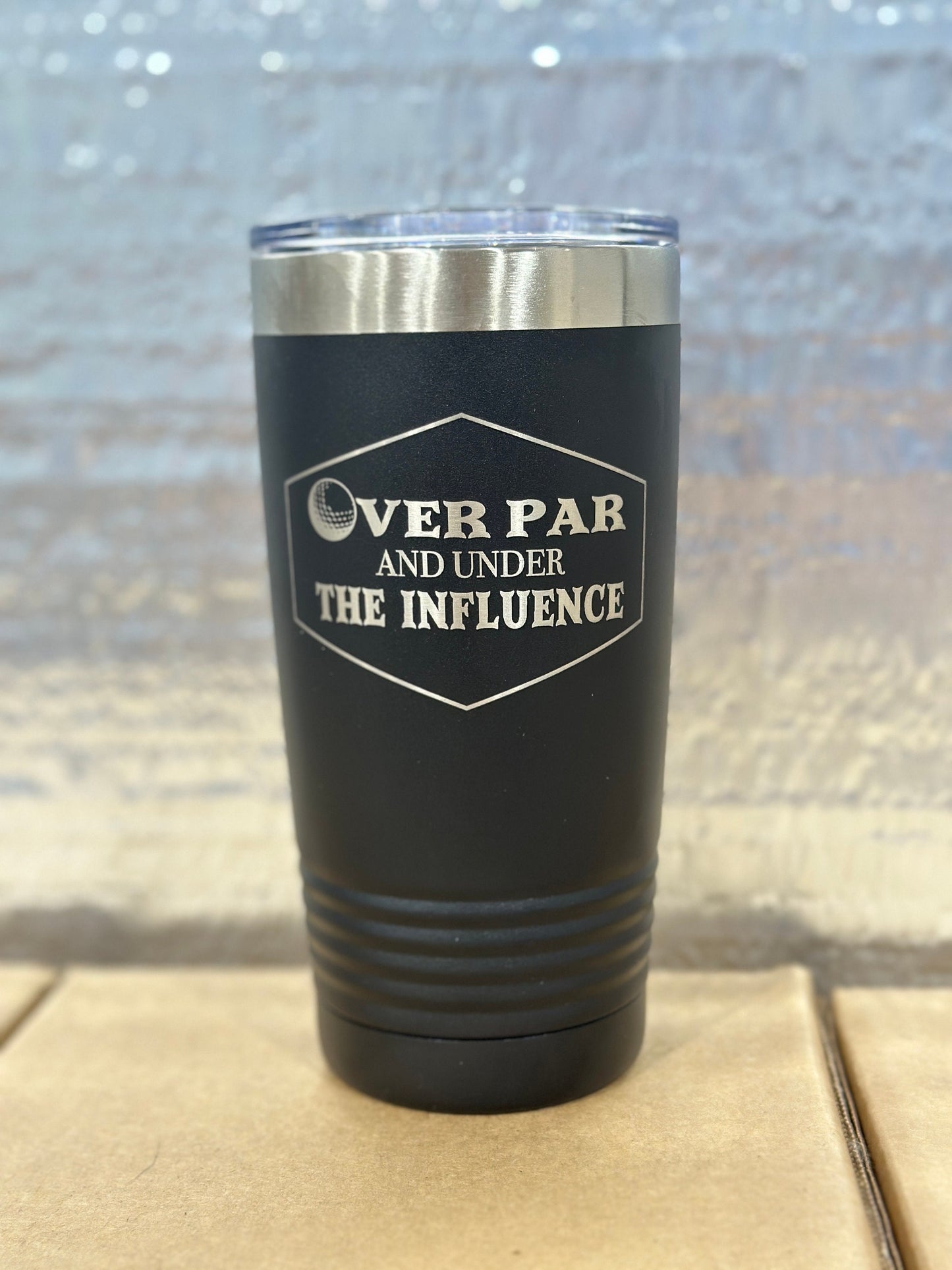 Overpar and under the influence, tumbler, golf tumbler