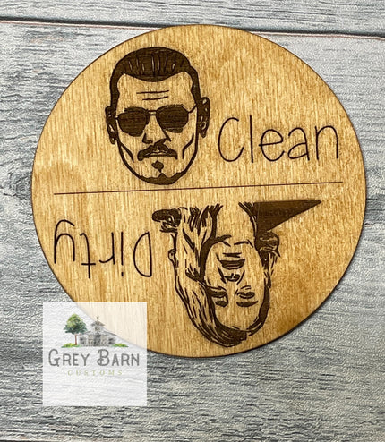 Johnny Depp dishwasher magnet, Clean dirty magnet, dishwasher Magnet, Johnny Depp dirty, amber heard, Johnny Depp clean, Turdy