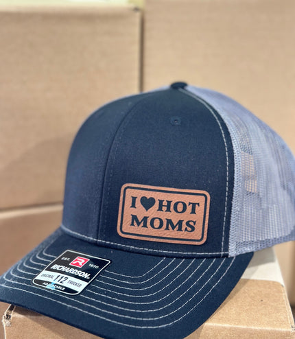 I love hot moms, Hot moms, leatherette patch hat