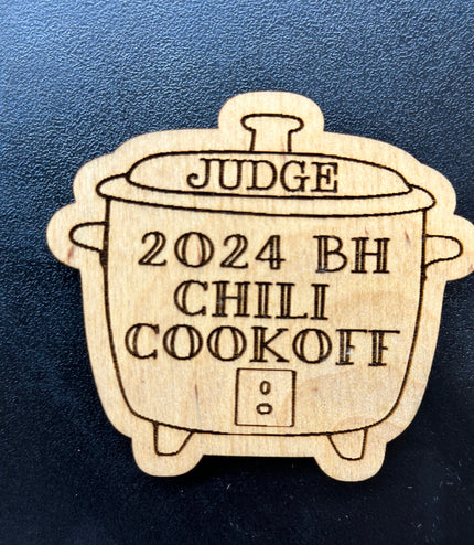 Chili cook off, smoker magnet, Traeger, chili prize, cook off prize, judge magnet, customized cook off