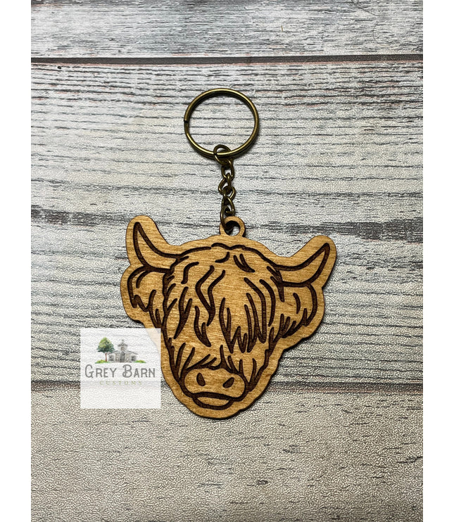 Highland cow keychain