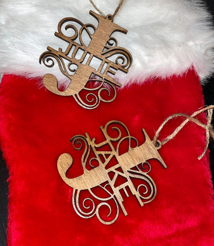 Custom monogram Christmas ornaments