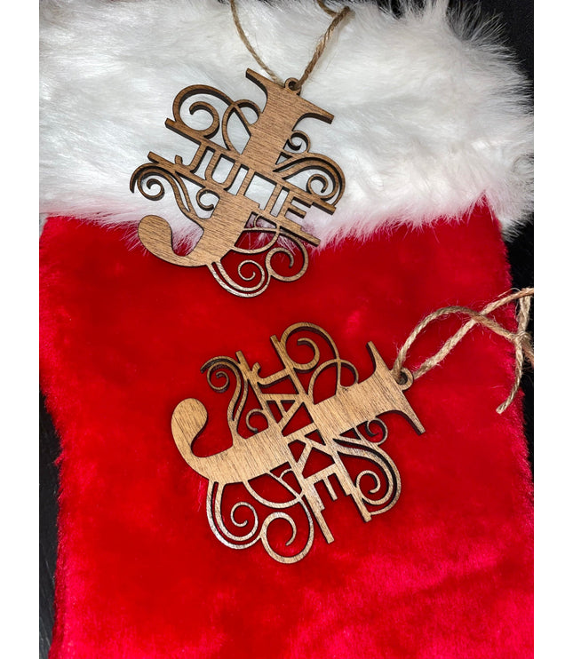 Custom monogram Christmas ornaments