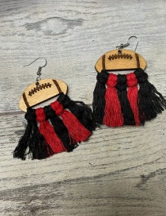 Digital file** Football macramé earrings, Fringe earring file, Digital Download, Glowforge file, laser cut file