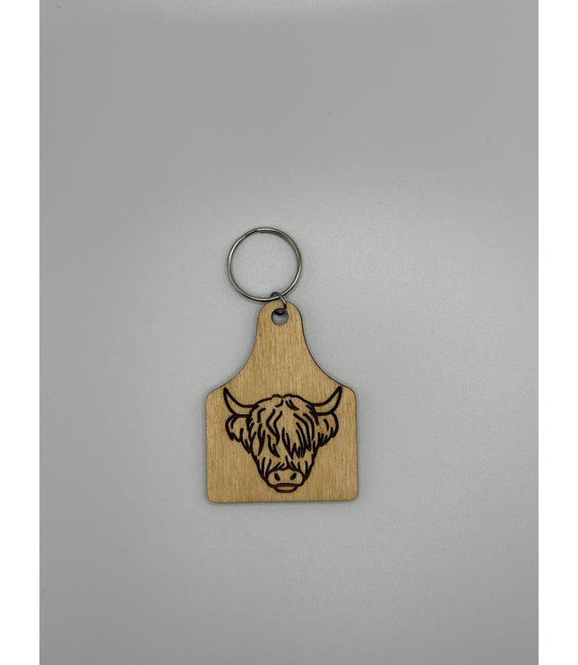 Highland cow tag keychain