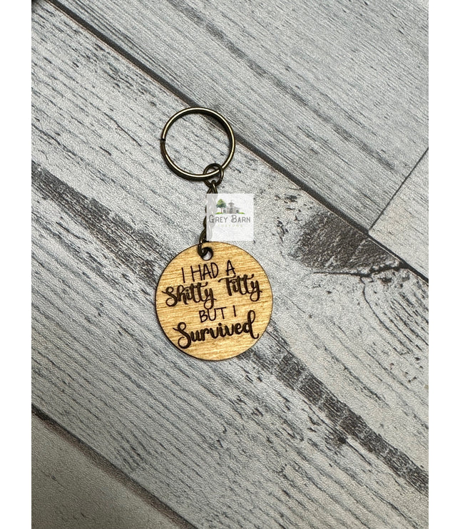 Breast cancer Survivor, cancer awareness, boob, titty, fight, shitty titty keychain, pink ribbon