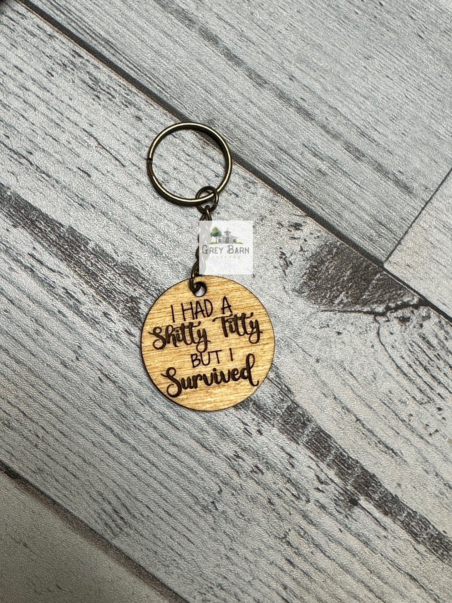 Breast cancer Survivor, cancer awareness, boob, titty, fight, shitty titty keychain, pink ribbon