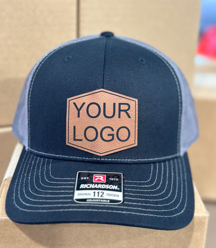 Custom hat, Custom logo, custom wording, leatherette patch hat