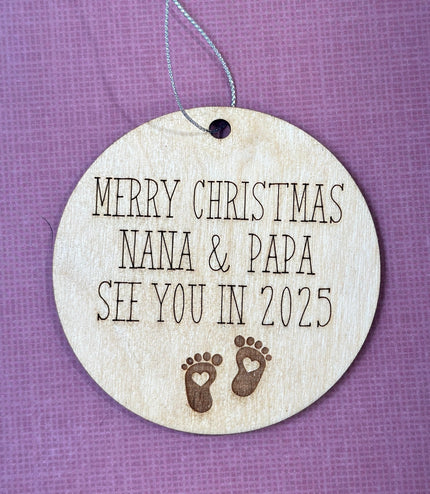 New Parent CUSTOMIZED wording, new mommy, new daddy, 2025 baby, New baby Christmas ornament, parents to be, twins, grandparents