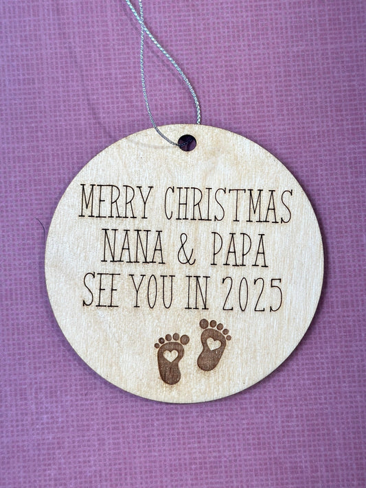 New Parent CUSTOMIZED wording, new mommy, new daddy, 2025 baby, New baby Christmas ornament, parents to be, twins, grandparents