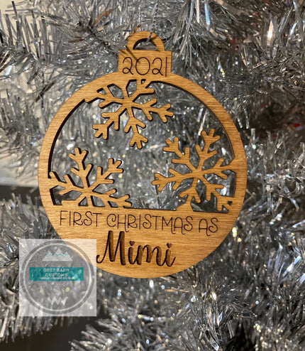 1st Christmas as, grandma, grandpa, grandparents, Mimi, new baby, Ornament, personalized, 2022