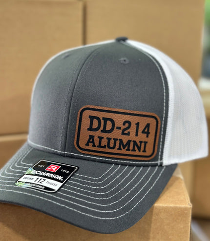 Veteran, DD214, Alumni, Military, leatherette patch hat
