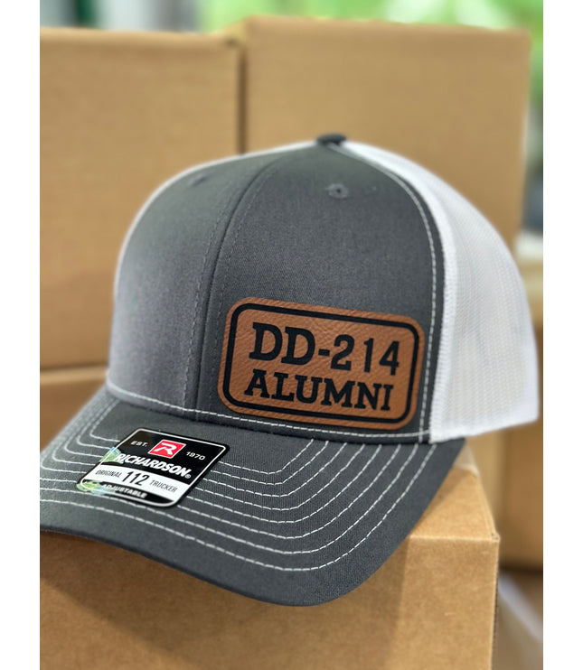 Veteran, DD214, Alumni, Military, leatherette patch hat