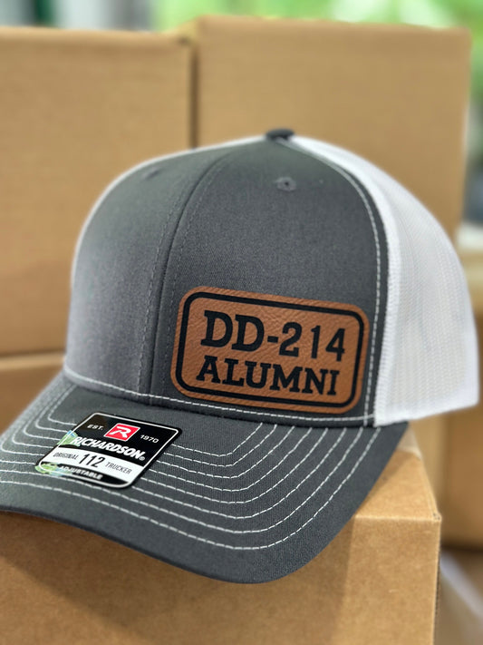 Veteran, DD214, Alumni, Military, leatherette patch hat