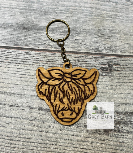 Highland cow keychain