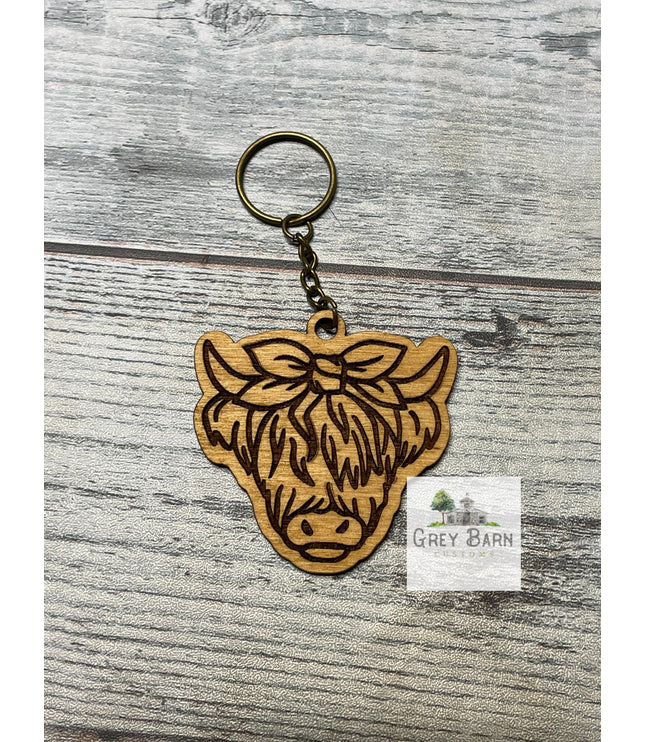 Highland cow keychain