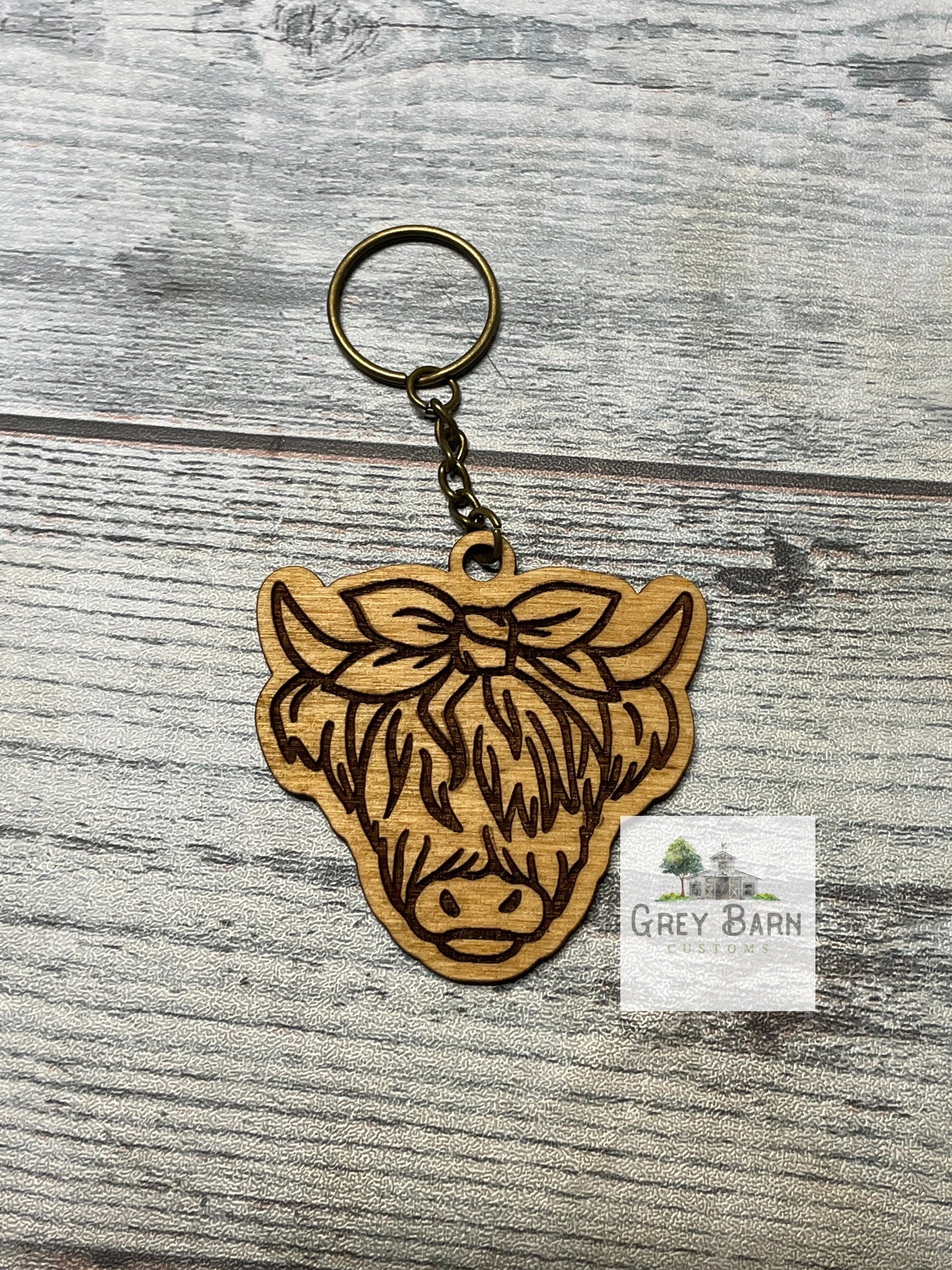 Highland cow keychain