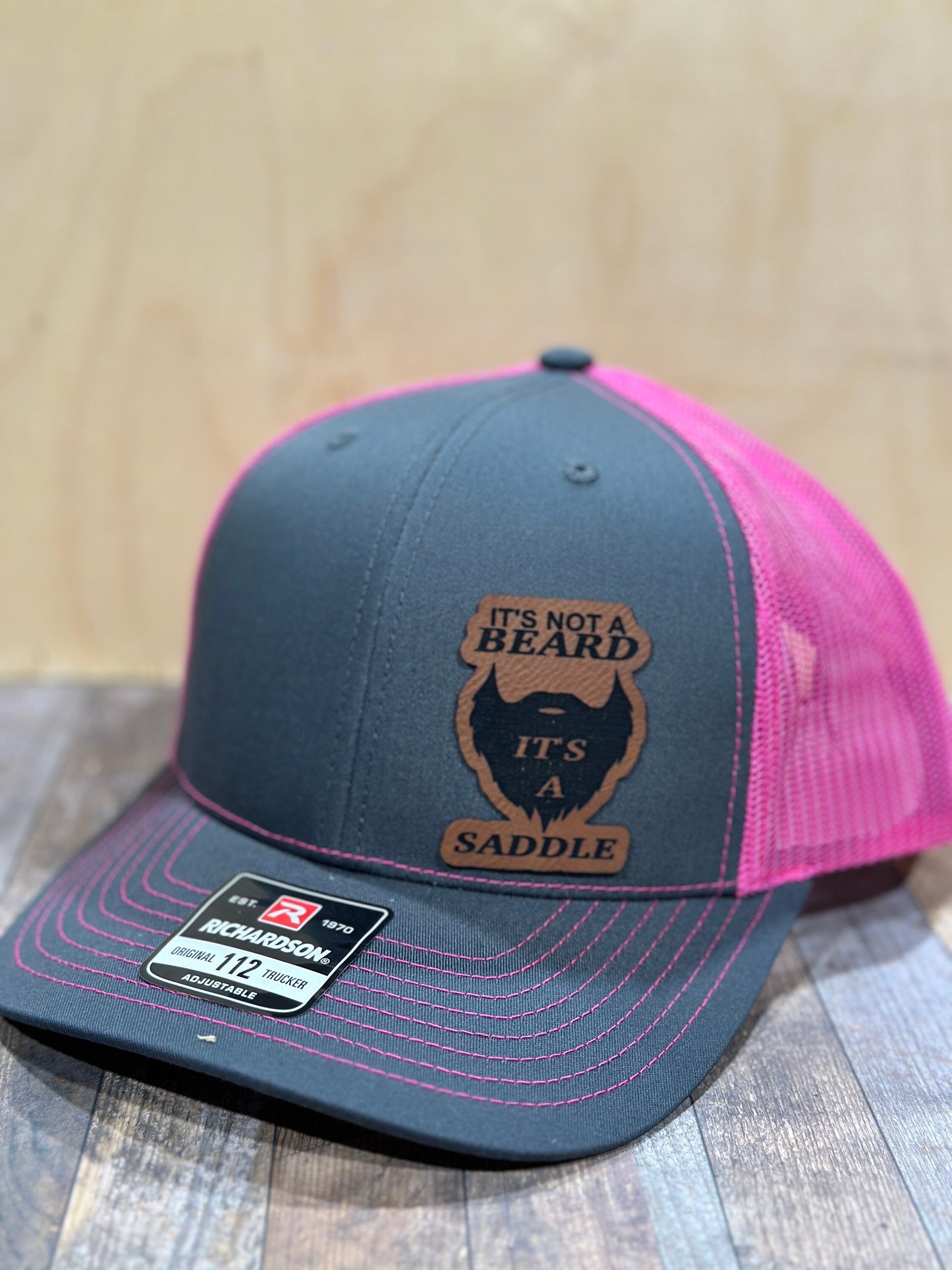 It’s not a beard, it’s a saddle , leatherette patch hat,