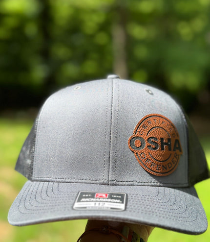 OSHA offender, leatherette patch hat, American, Certified OSHA Offender, Funny Hat, Richardson112