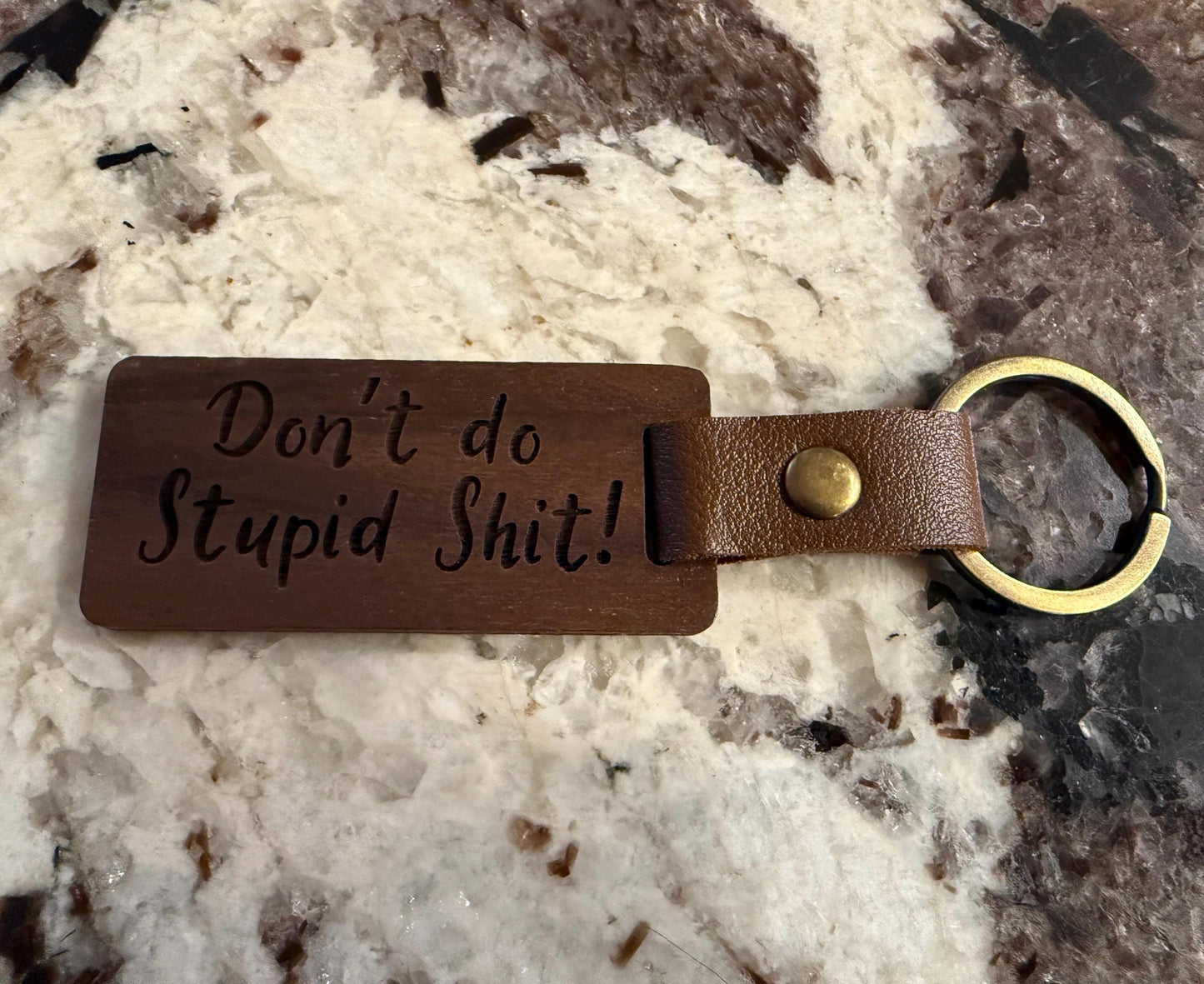 Don’t do keychain, stupid, drive safe, funny keychain, teenage driver, husband, wife, girlfriend, graduation, best friend, college bound