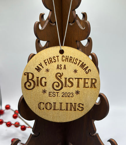 Big brother, big sister, 1st Christmas as, Sibling ornament, 2024