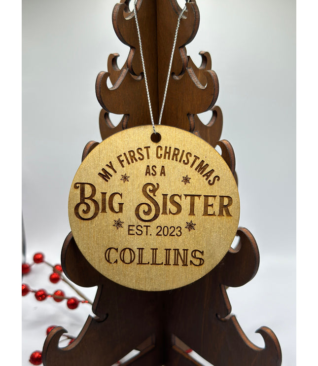 Big brother, big sister, 1st Christmas as, Sibling ornament, 2024