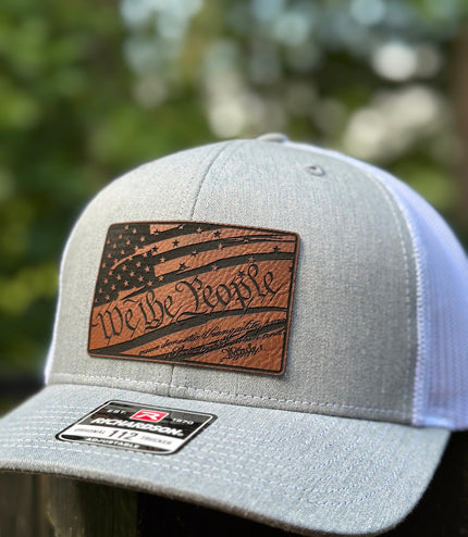 We the people hat, American flag, leatherette patch hat, Richardson 112