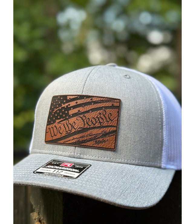 We the people hat, American flag, leatherette patch hat, Richardson 112