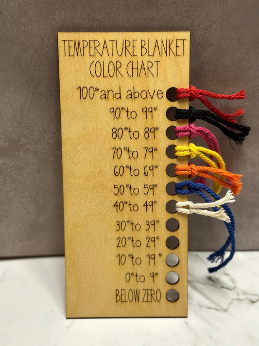 Temperature Blanket Color Chart, Reusable Wood Card, Crochet Blanket Color Chart, Crochet Accessories, Knitting Accessories, Blanket Making